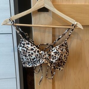 Leopard Print Strappy Bikini Top